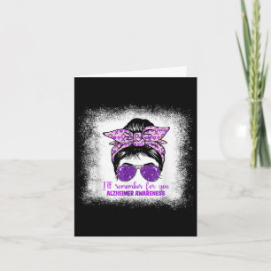 Heimers Awareness Messy Bun Purple Dementia Heimer Card