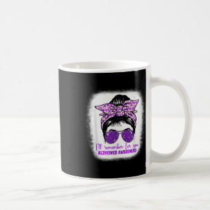 Heimers Awareness Messy Bun Purple Dementia Heimer Coffee Mug