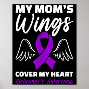 Heimers Awareness My Moms Wings Cover My Heart  Poster