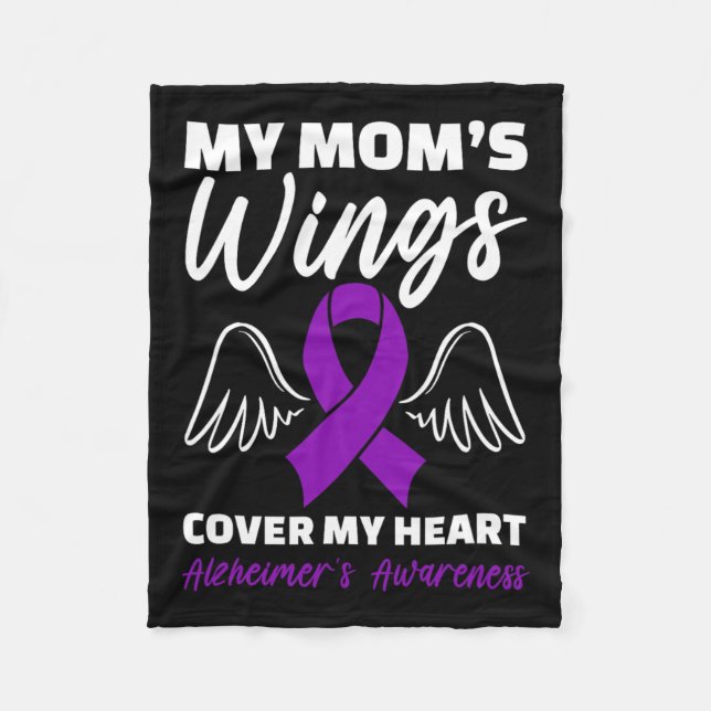 Heimers Awareness My Mum's Wings Cover My Heart  Fleece Blanket (Front)