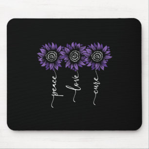 Heimers Awareness Peace Love Curee Sunflower Heime Mouse Pad