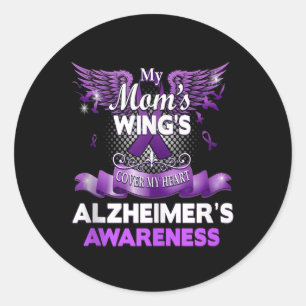 Heimers Awareness Products Moms Wings Cover My Hea Classic Round Sticker