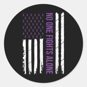 Heimers Awareness Purple Ribbon Dementia Mum Dad G Classic Round Sticker