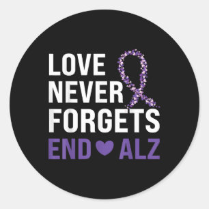 Heimers Awareness Purple Ribbon Dementia Mum Dad G Classic Round Sticker
