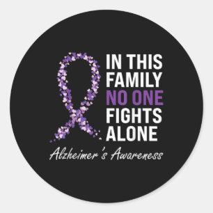 Heimers Awareness Purple Ribbon Dementia Mum Dad G Classic Round Sticker