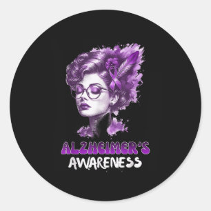 Heimers Awareness Purple, Ribbon For Women Dementi Classic Round Sticker
