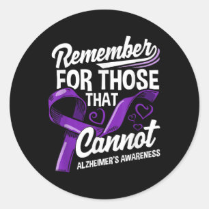 Heimers Awareness Purple Ribbon Supporter Heimers  Classic Round Sticker