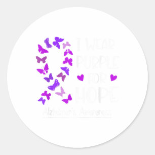Heimers Awareness Ribbon Butterfly Purple For Hope Classic Round Sticker