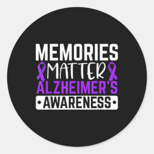 Heimers Awareness Ribbon Disease Dementia I Wear P Classic Round Sticker