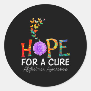 Heimers Awareness Shirt Hope For A Cure Clic Gift Classic Round Sticker