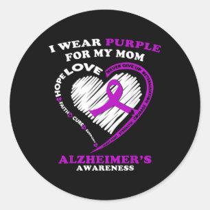 Heimers Awareness Shirt - I Wear Purple For My Mum Classic Round Sticker