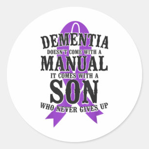 Heimers Dementia Awareness Support Dad Mum Son Vin Classic Round Sticker