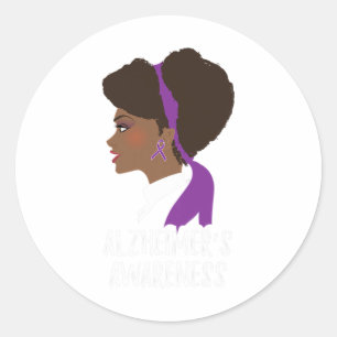 Heimers Disease Gifts Black Womens Heimers Awarene Classic Round Sticker