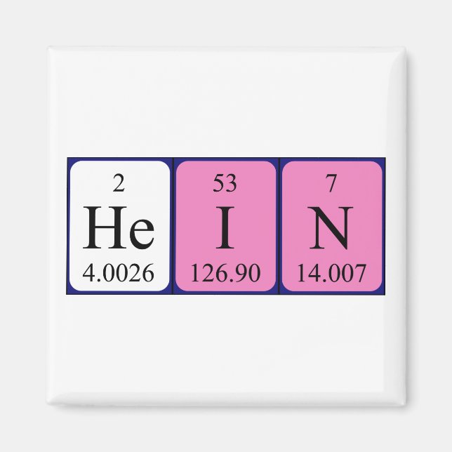 Hein periodic table name magnet (Front)