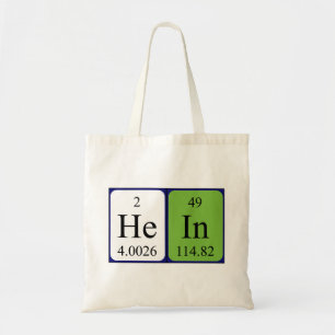 Hein periodic table name tote bag