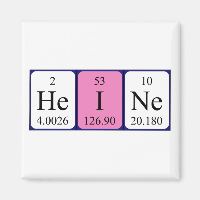Heine periodic table name magnet (Front)