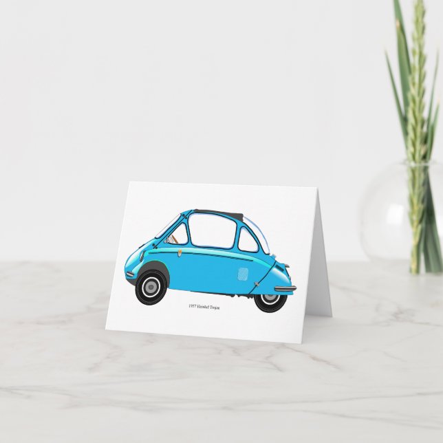 Heinkel Trogan Bubble car greeting card. Thank You Card (Front)