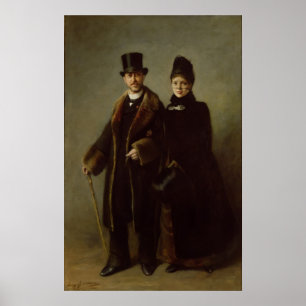 Heinrich Schliemann and his Wife Poster