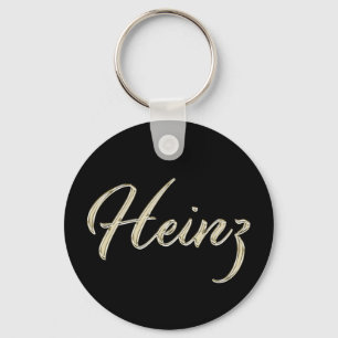 Heinz Name whitegold Button Schlüsselanhänger Key Ring