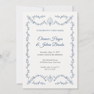 Heirloom Copperplate Engraved Wedding Invitation