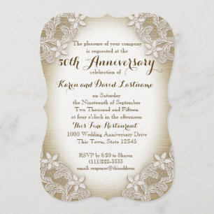 Heirloom Country 50th Wedding Anniversary Invitation