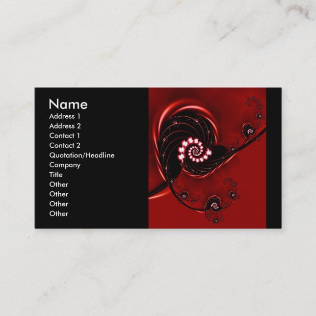 Heirloom Cute Abstract Nature Pattern Business Card (Front)