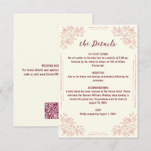 Heirloom Garden Classic Botanical Floral Wedding Enclosure Card
