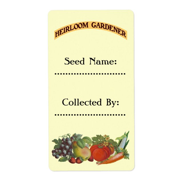 Heirloom Gardener Custom Seed Labels (Front)