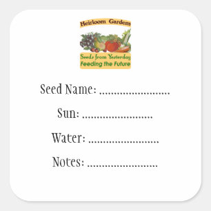 Heirloom Gardens Custom Seed Packet Labels
