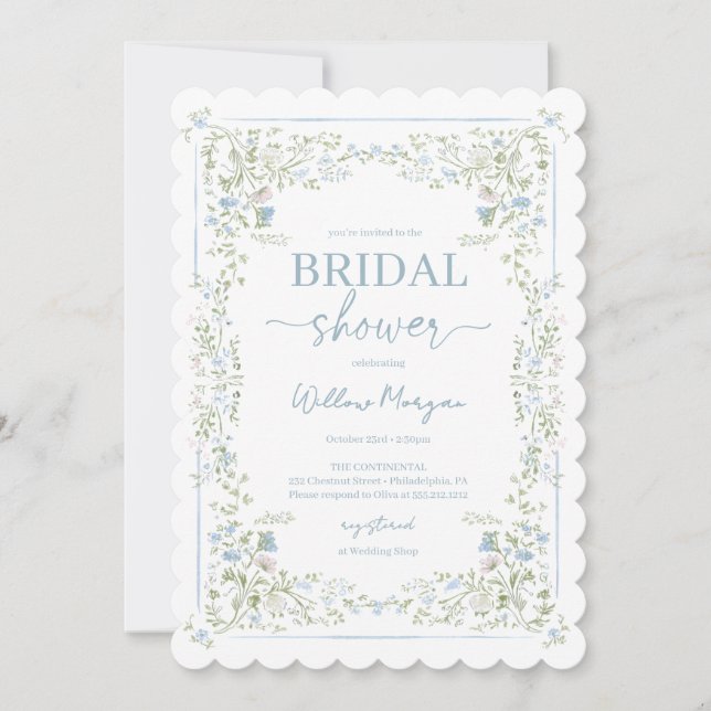 Heirloom Hydrangea Bridal Shower Invitation (Front)