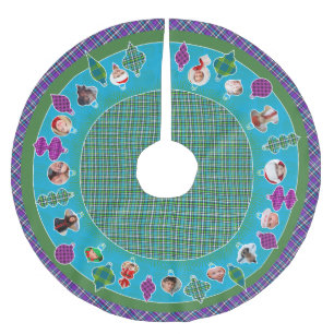 Heirloom Plaid (retro colours) Christmas Tree Skir Brushed Polyester Tree Skirt