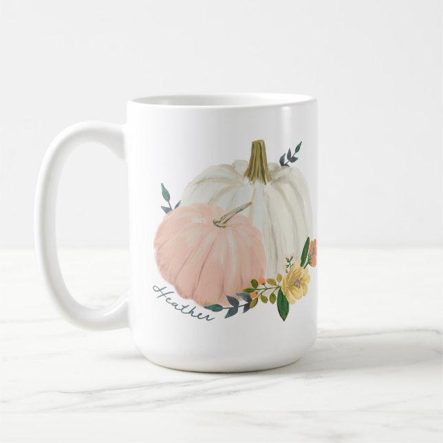 Heirloom Pumpkin With Name Coffee Mug (Left)