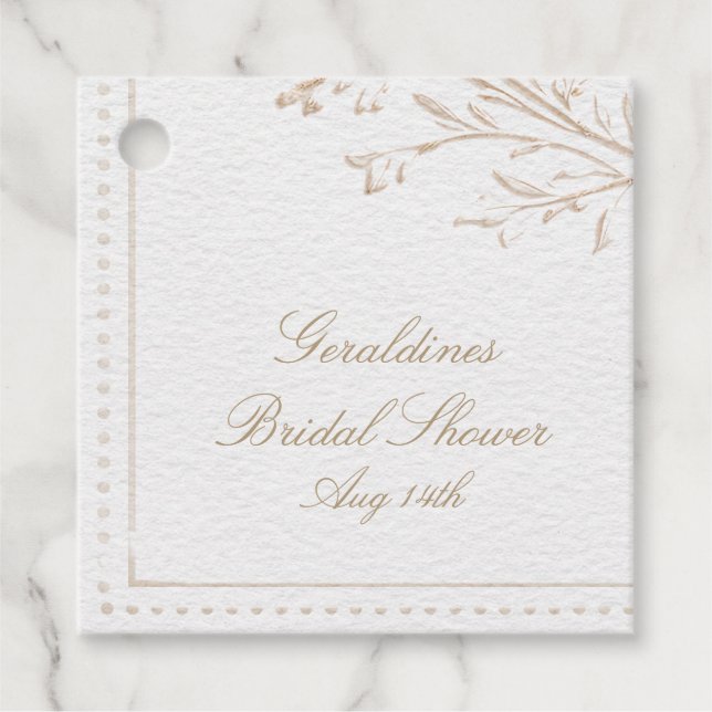 Heirloom Rococo Bridal Shower Favour Tags (Front)