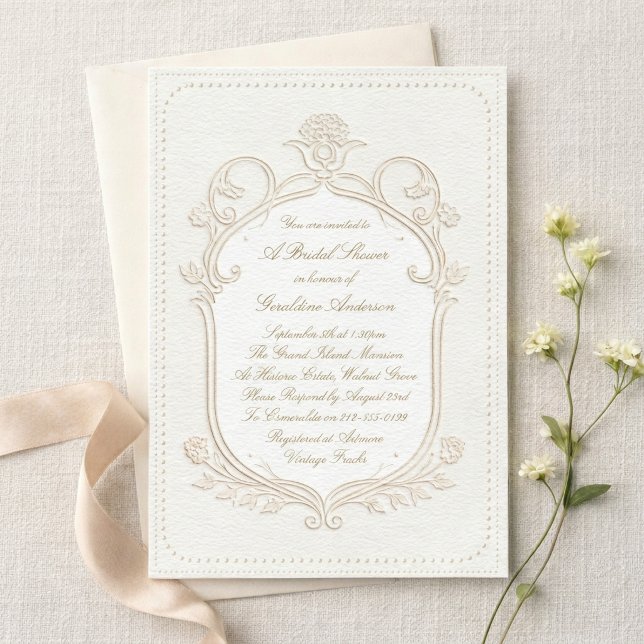 Heirloom Rococo Bridal Shower Invitation (Creator Uploaded)