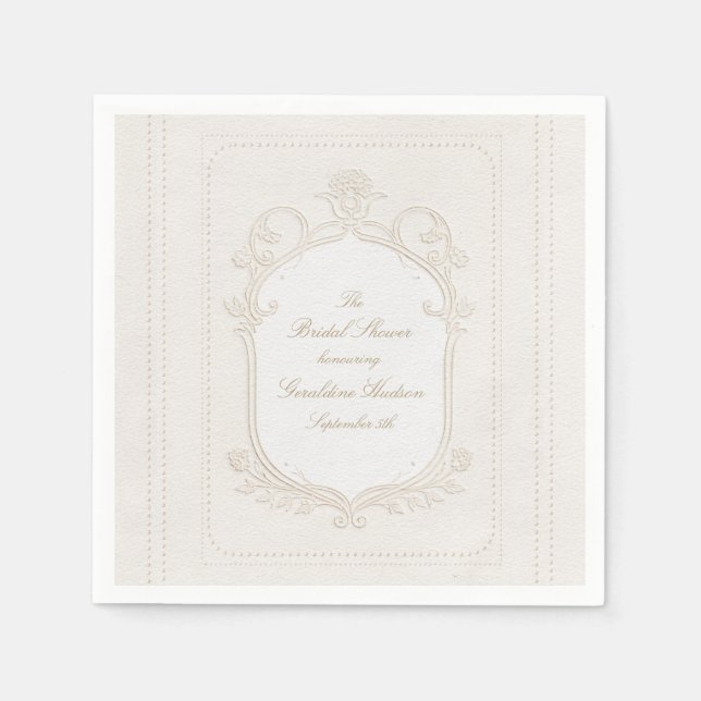 Heirloom Rococo Bridal Shower Napkin (Front)