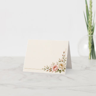 Heirloom Rose Garden Blank Wedding Place Card