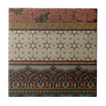 Heirloom Textile with Decorative Patterns Ceramic Tile<br><div class="desc">Print of a decorative heirloom textile by June Erica Vess. Features floral patterns on a tan background. If you like earth tones and flowers this is the purchase for you!</div>