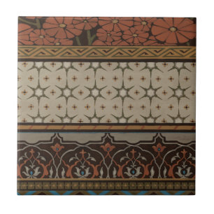 Heirloom Textile with Decorative Patterns Ceramic Tile