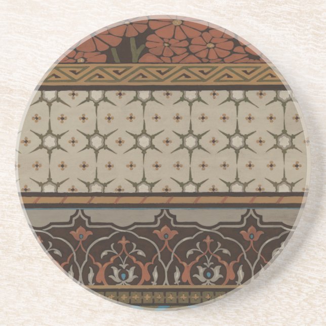 Heirloom Textile with Decorative Patterns Coaster (Front)
