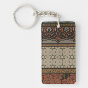 Heirloom Textile with Decorative Patterns Key Ring