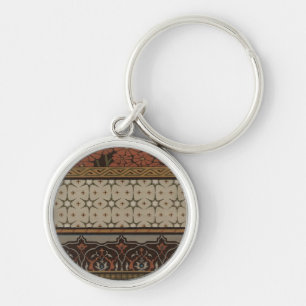 Heirloom Textile with Decorative Patterns Key Ring