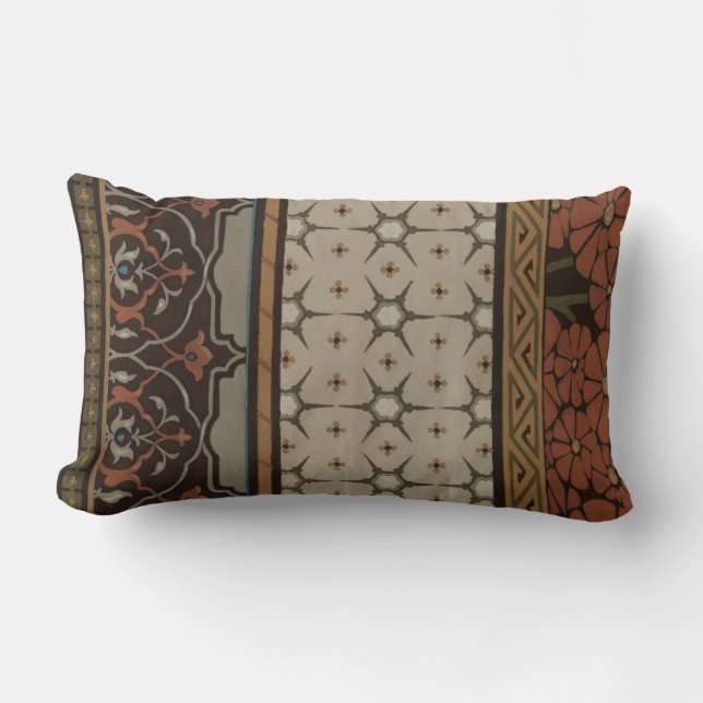 Heirloom Textile with Decorative Patterns Lumbar Cushion (Front)