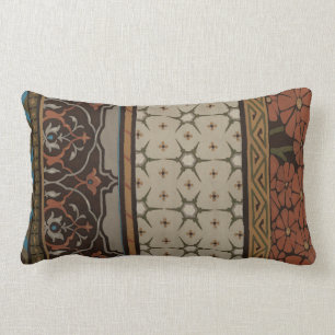 Heirloom Textile with Decorative Patterns Lumbar Cushion