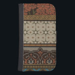 Heirloom Textile with Decorative Patterns Samsung S4 Wallet Case<br><div class="desc">Print of a decorative heirloom textile by June Erica Vess. Features floral patterns on a tan background. If you like earth tones and flowers this is the purchase for you!</div>
