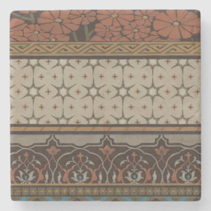 Heirloom Textile with Decorative Patterns Stone Coaster