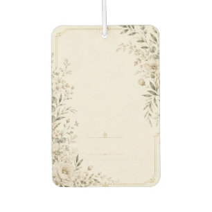 Heirloom Wedding Invitation with Refined Botanical Car Air Freshener
