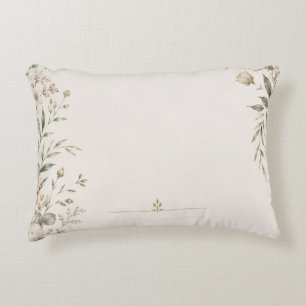 Heirloom Wedding Invitation with Refined Botanical Decorative Cushion
