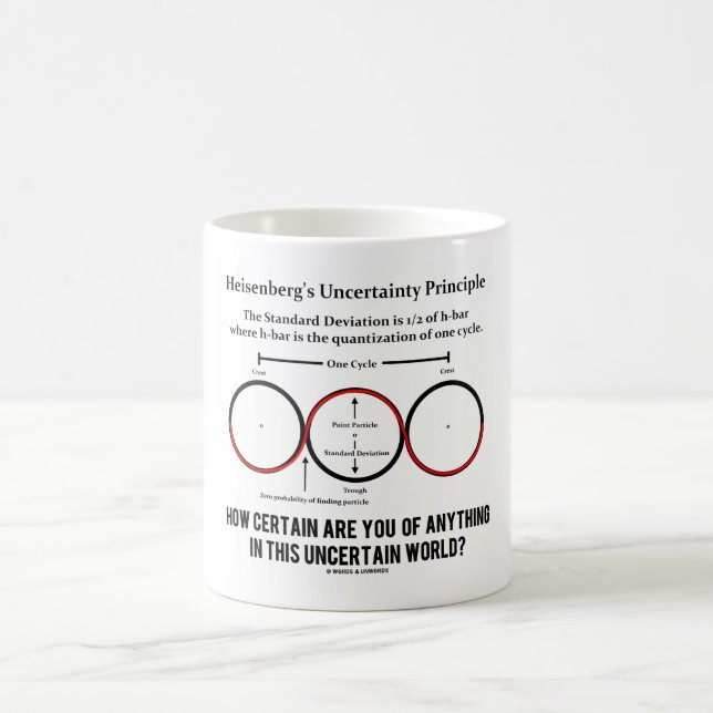 Heisenberg's Uncertainty Principle Physics Humour Coffee Mug (Center)