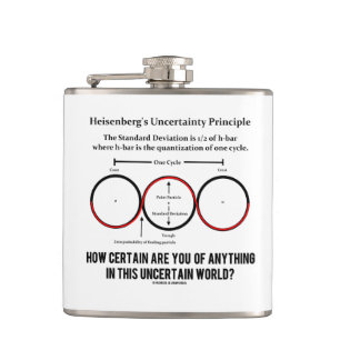 Heisenberg's Uncertainty Principle Physics Humour Hip Flask
