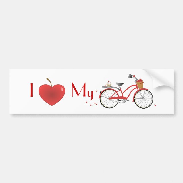 Heitres KirschFahrrad Bumper Sticker (Front)